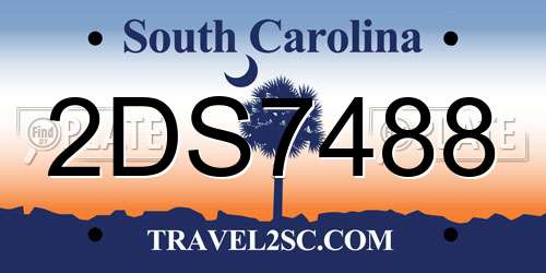 2DS7488 South Carolina License Plate