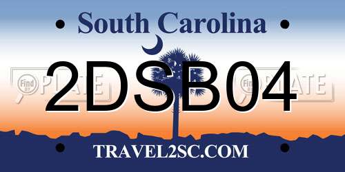 2DSB04 South Carolina License Plate