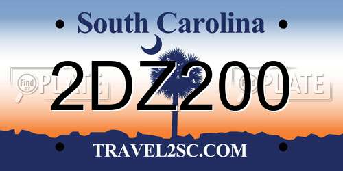 2DZ200 South Carolina License Plate