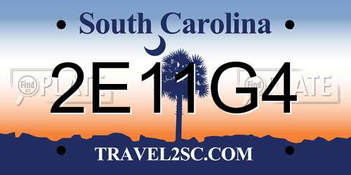 2E11G4 South Carolina License Plate