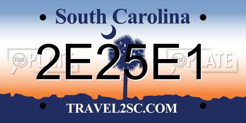 2E25E1 South Carolina License Plate