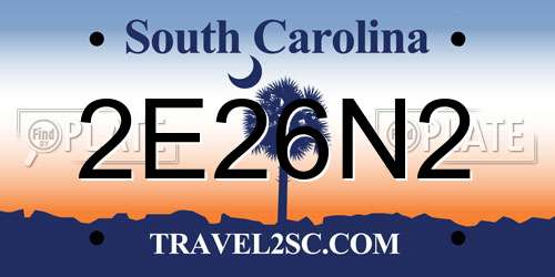 2E26N2 South Carolina License Plate