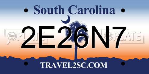 2E26N7 South Carolina License Plate