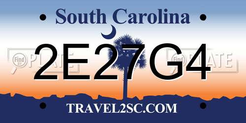 2E27G4 South Carolina License Plate
