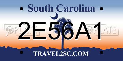 2E56A1 South Carolina License Plate