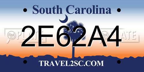2E62A4 South Carolina License Plate