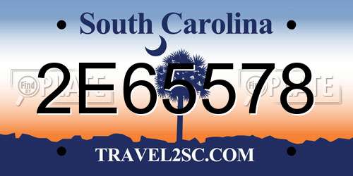 2E65578 South Carolina License Plate