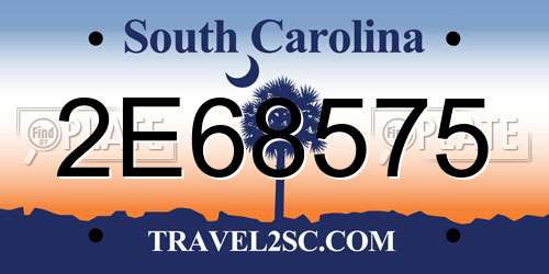 2E68575 South Carolina License Plate