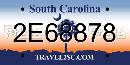 2E68878 South Carolina License Plate