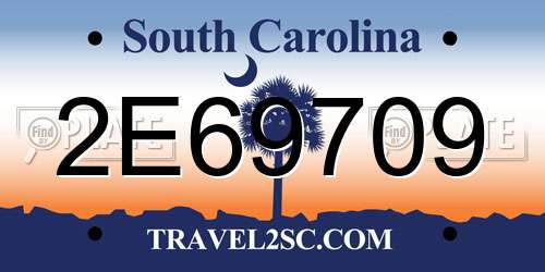 2E69709 South Carolina License Plate