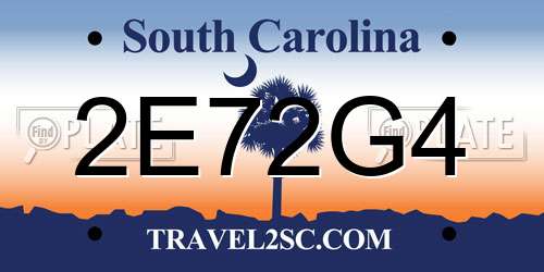 2E72G4 South Carolina License Plate