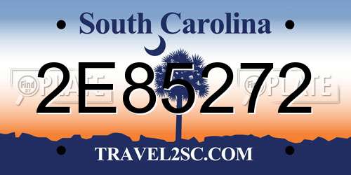 2E85272 South Carolina License Plate
