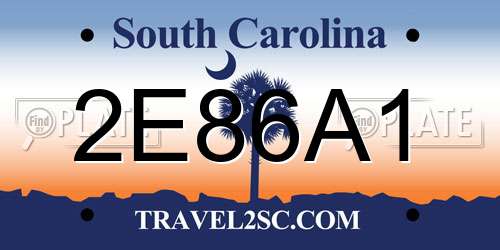 2E86A1 South Carolina License Plate