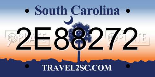 2E88272 South Carolina License Plate