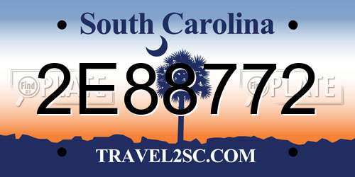 2E88772 South Carolina License Plate