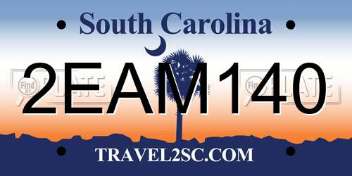 2EAM140 South Carolina License Plate