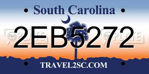 2EB5272 South Carolina License Plate