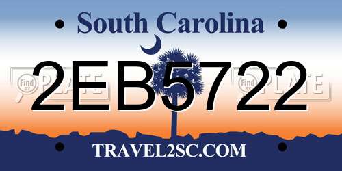 2EB5722 South Carolina License Plate
