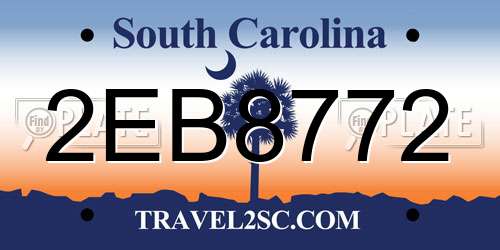 2EB8772 South Carolina License Plate