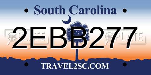 2EBB277 South Carolina License Plate