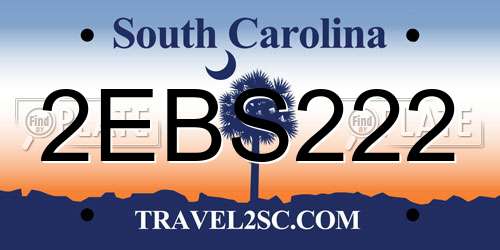 2EBS222 South Carolina License Plate