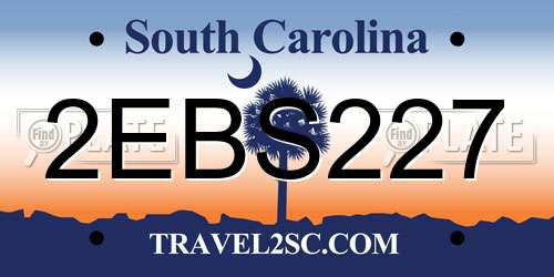 2EBS227 South Carolina License Plate