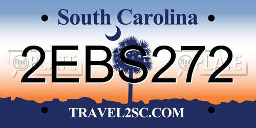 2EBS272 South Carolina License Plate