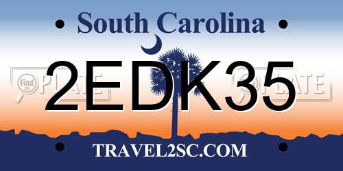 2EDK35 South Carolina License Plate