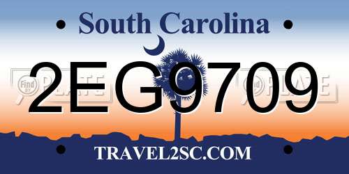 2EG9709 South Carolina License Plate