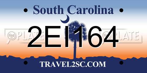 2EI164 South Carolina License Plate