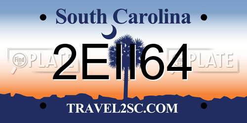 2EII64 South Carolina License Plate