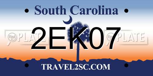 2EK07 South Carolina License Plate