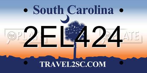 2EL424 South Carolina License Plate