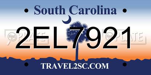2EL7921 South Carolina License Plate