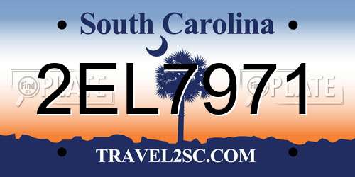 2EL7971 South Carolina License Plate