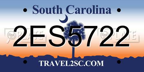 2ES5722 South Carolina License Plate
