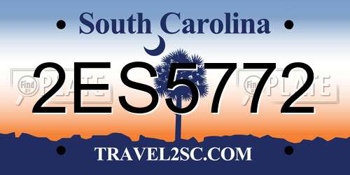 2ES5772 South Carolina License Plate