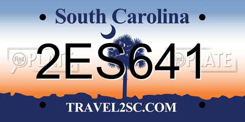 2ES641 South Carolina License Plate