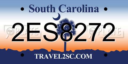 2ES8272 South Carolina License Plate
