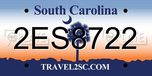 2ES8722 South Carolina License Plate