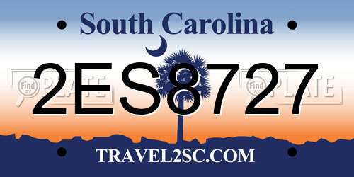 2ES8727 South Carolina License Plate