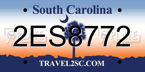 2ES8772 South Carolina License Plate