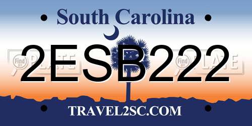 2ESB222 South Carolina License Plate