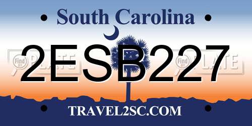 2ESB227 South Carolina License Plate
