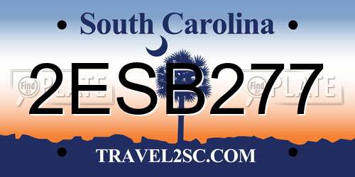 2ESB277 South Carolina License Plate