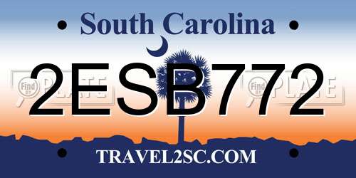 2ESB772 South Carolina License Plate