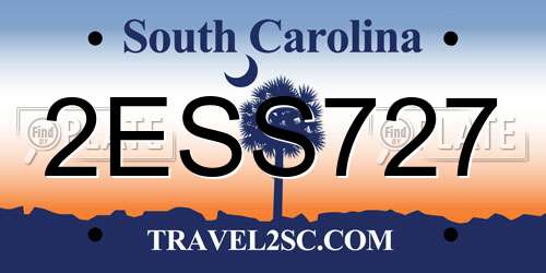 2ESS727 South Carolina License Plate