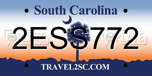 2ESS772 South Carolina License Plate