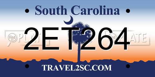 2ET264 South Carolina License Plate