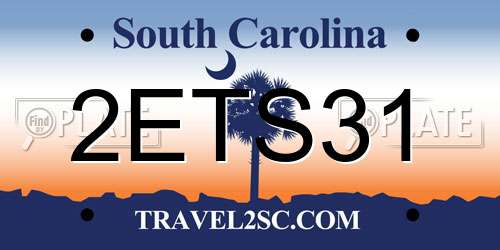 2ETS31 South Carolina License Plate